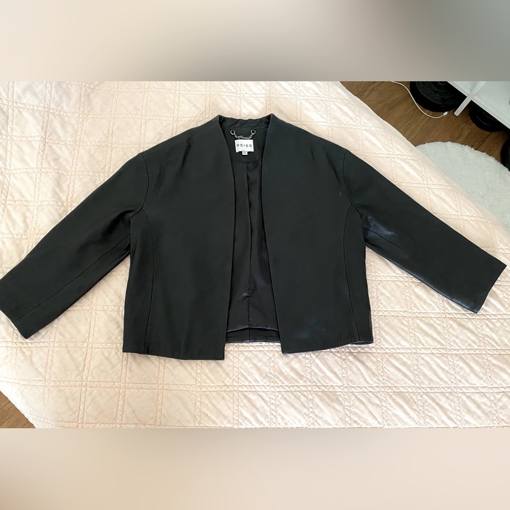 Reiss Black Leather Jacket Size 0